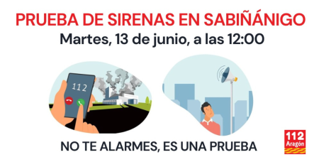 Imagen Prueba de sirenas en Sabiñánigo el próximo día 13