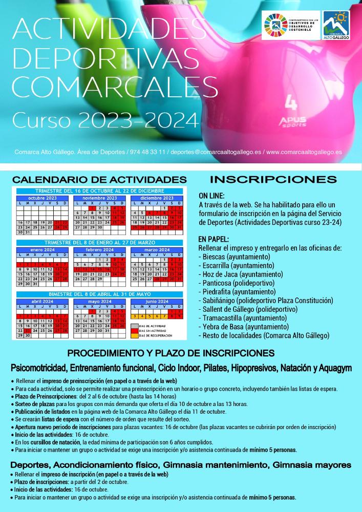 Imagen Abierto el plazo de inscripciones del Programa de Actividades Deportivas Comarcales del curso escolar 2023-2024