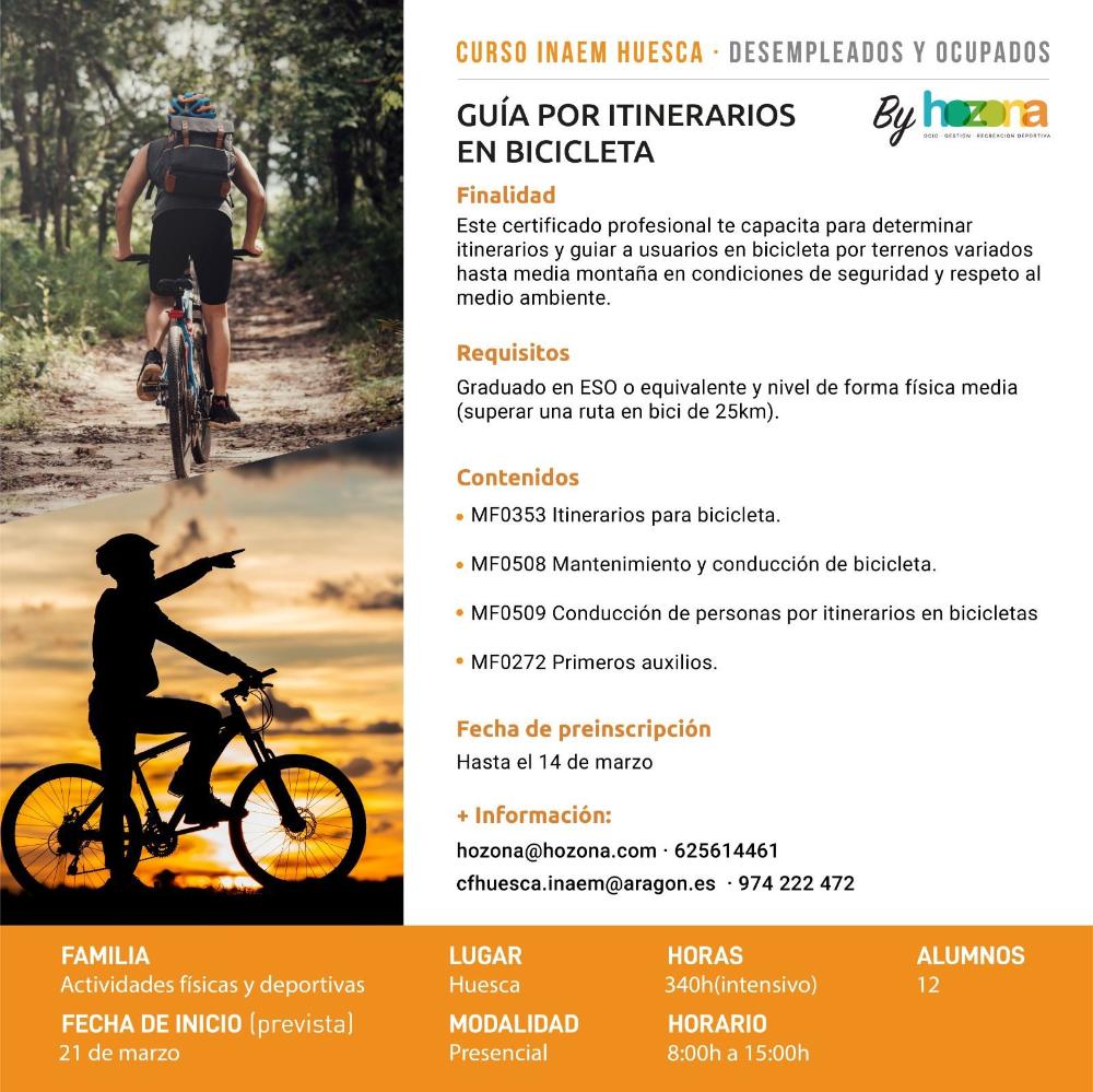 Imagen Abierto el plazo de preincripción para la formación de guía por itinerarios en bicicleta
