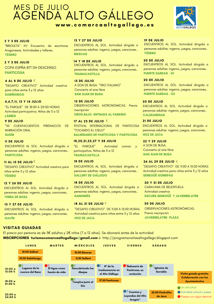 Imagen Actividades de julio organizadas por la Comarca Alto Gállego
